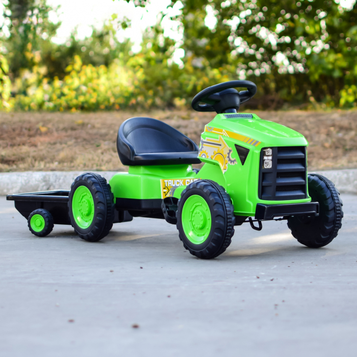 Pachet Kinderplay Joaca si Constructie pentru copii - Tractoras cu pedale + Set construcție excavator cu telecomanda, 544 de piese [7]