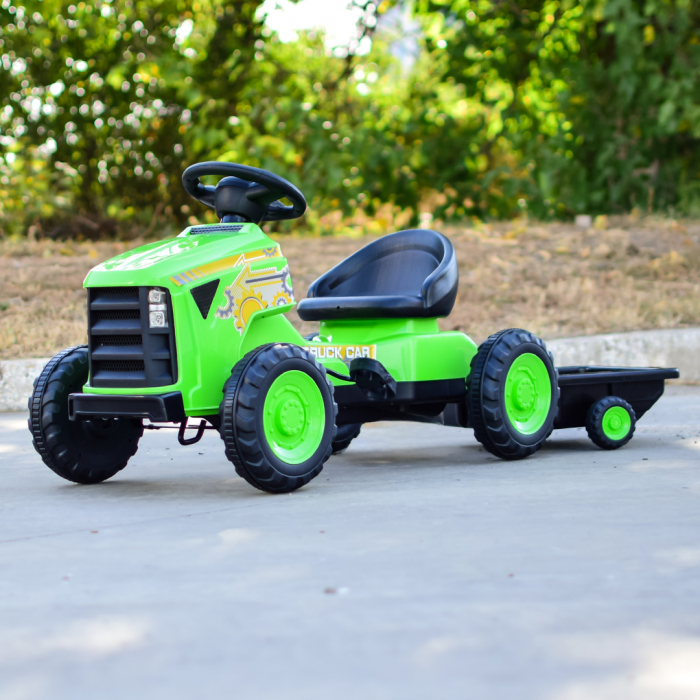 Pachet Kinderplay Joaca si Constructie pentru copii - Tractoras cu pedale + Set construcție excavator cu telecomanda, 544 de piese [3]