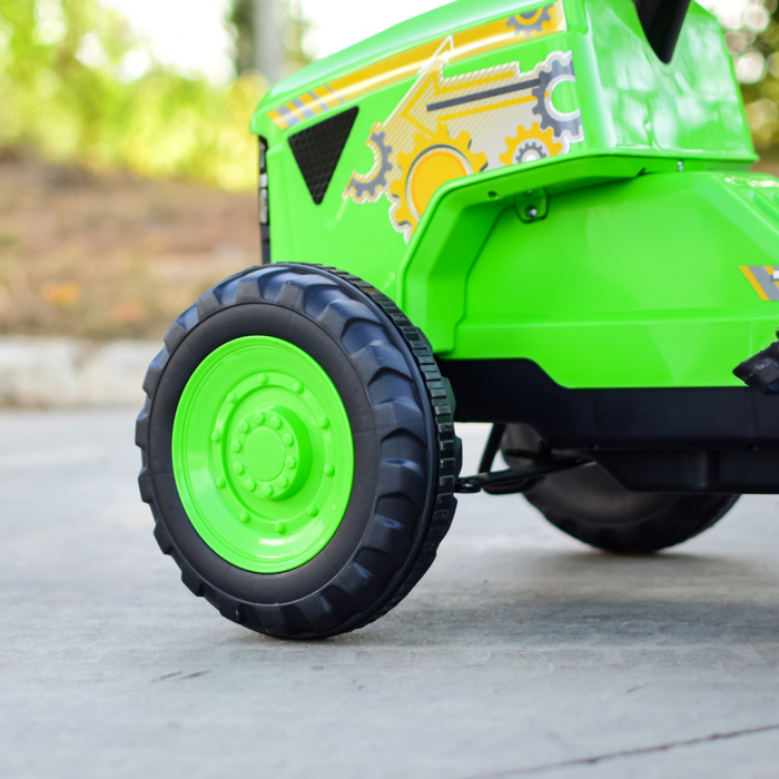 Pachet Kinderplay Joaca si Constructie pentru copii - Tractoras cu pedale + Set construcție excavator cu telecomanda, 544 de piese [9]