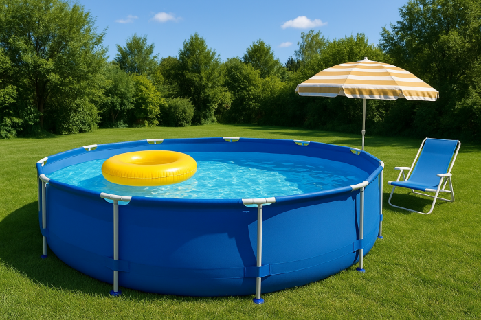 Piscina supraterana BLUESEA 3476, pentru intreaga familie, 300 x 76cm, 3 straturi, albastra [2]