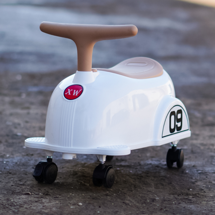 Premergator Kinderplay BabyCar tip masinuta, pentru copii intre 1 si 2 ani, design ergonomic, echipare standard, alba [3]