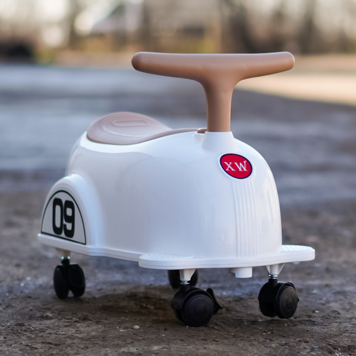 Premergator Kinderplay BabyCar tip masinuta, pentru copii intre 1 si 2 ani, design ergonomic, echipare standard, alba [2]