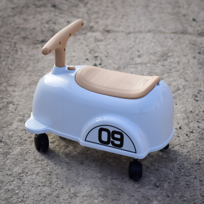 Premergator Kinderplay BabyCar tip masinuta, pentru copii intre 1 si 2 ani, design ergonomic, echipare standard, bej [4]