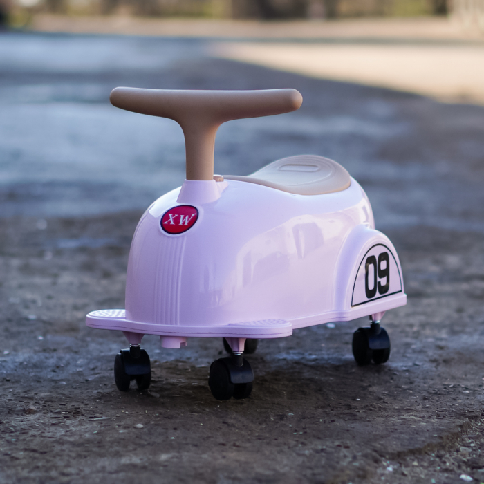 Premergator Kinderplay BabyCar tip masinuta, pentru copii intre 1 si 2 ani, design ergonomic, echipare standard, roze [2]