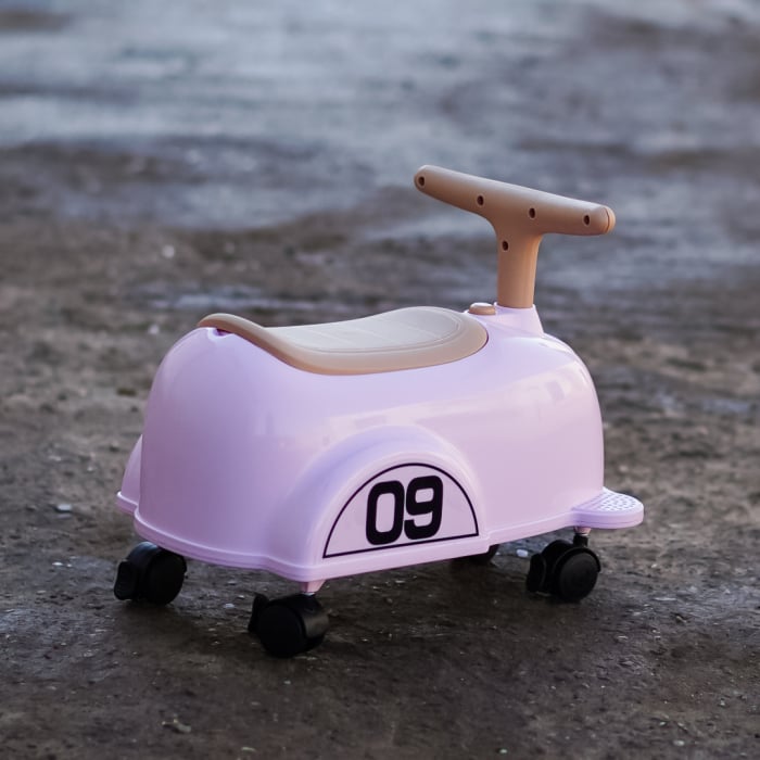 Premergator Kinderplay BabyCar tip masinuta, pentru copii intre 1 si 2 ani, design ergonomic, echipare standard, roze [6]
