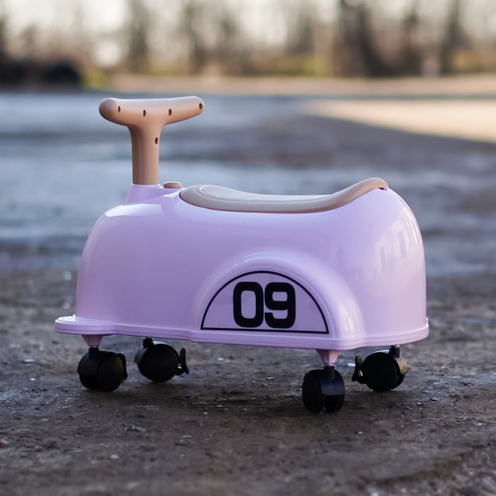 Premergator Kinderplay BabyCar tip masinuta, pentru copii intre 1 si 2 ani, design ergonomic, echipare standard, roze [4]