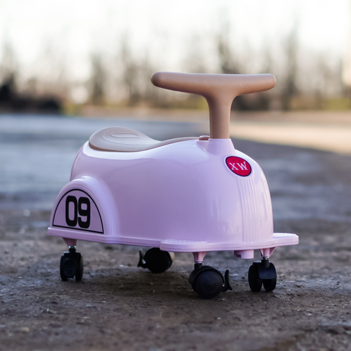 Premergator Kinderplay BabyCar tip masinuta, pentru copii intre 1 si 2 ani, design ergonomic, echipare standard, roze [7]