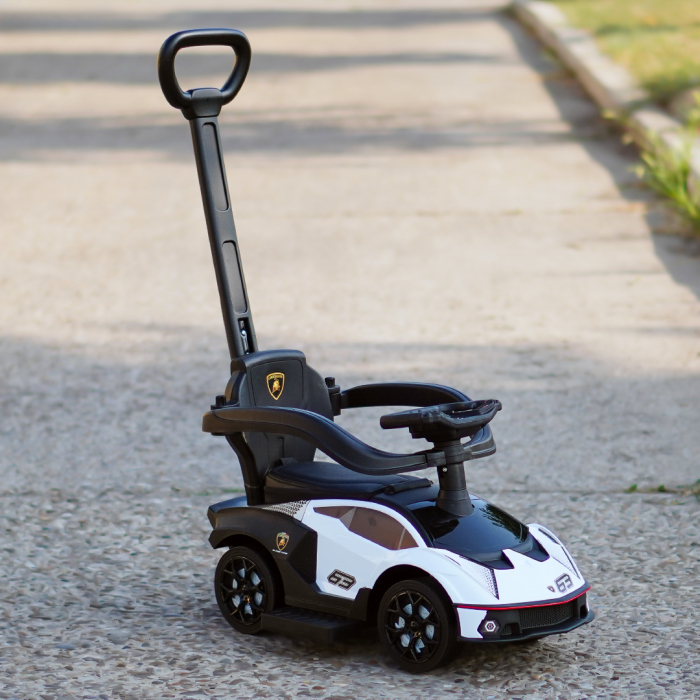 Premergator masinuta Lamborghini Essenza SCV12 pentru copii, 1-3 ani, roti moi, alb [8]