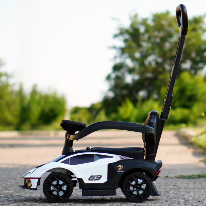 Premergator masinuta Lamborghini Essenza SCV12 pentru copii, 1-3 ani, roti moi, alb [4]