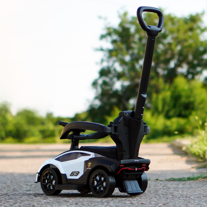 Premergator masinuta Lamborghini Essenza SCV12 pentru copii, 1-3 ani, roti moi, alb [5]