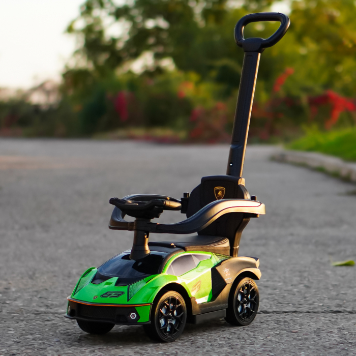 Premergator masinuta Lamborghini Essenza SCV12 pentru copii, 1-3 ani, roti moi, verde [4]