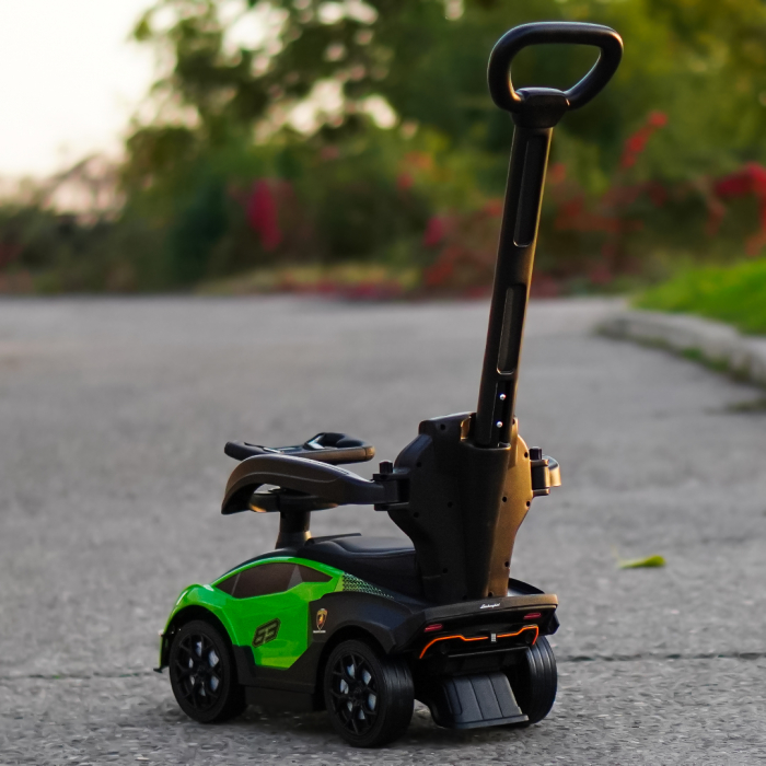 Premergator masinuta Lamborghini Essenza SCV12 pentru copii, 1-3 ani, roti moi, verde [8]
