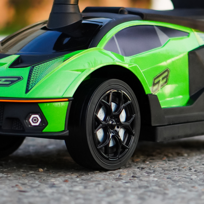 Premergator masinuta Lamborghini Essenza SCV12 pentru copii, 1-3 ani, roti moi, verde [11]