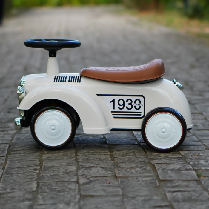 Premergator masinuta Retro Baby pentru copii, 18-30 luni, efecte sonore, alb [9]