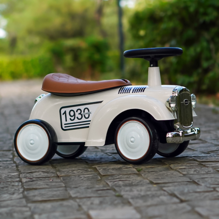 Premergator masinuta Retro Baby pentru copii, 18-30 luni, efecte sonore, alb [5]