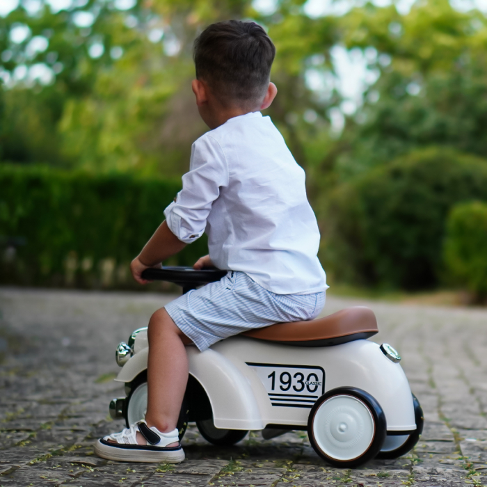 Premergator masinuta Retro Baby pentru copii, 18-30 luni, efecte sonore, alb [3]