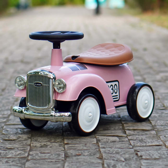Premergator masinuta Retro Baby pentru copii, 18-30 luni, efecte sonore, roz [10]