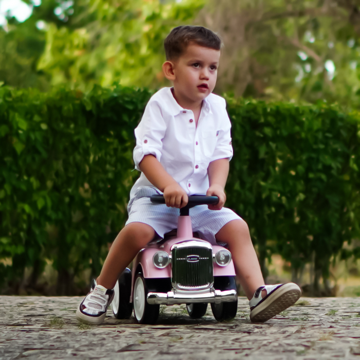 Premergator masinuta Retro Baby pentru copii, 18-30 luni, efecte sonore, roz [2]