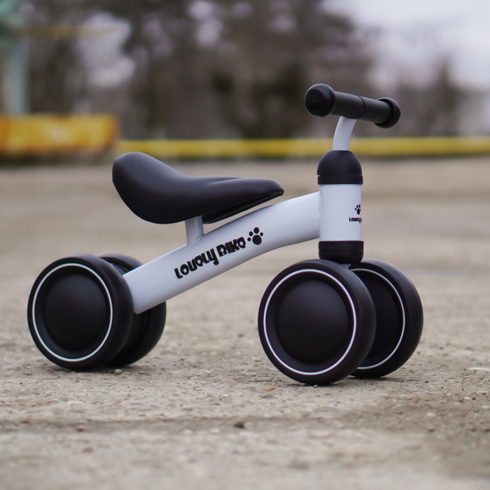 Premergator si bicicleta fara pedale, LoveLy Bike pentru copii 18-30 luni, roti EVA, alba [3]