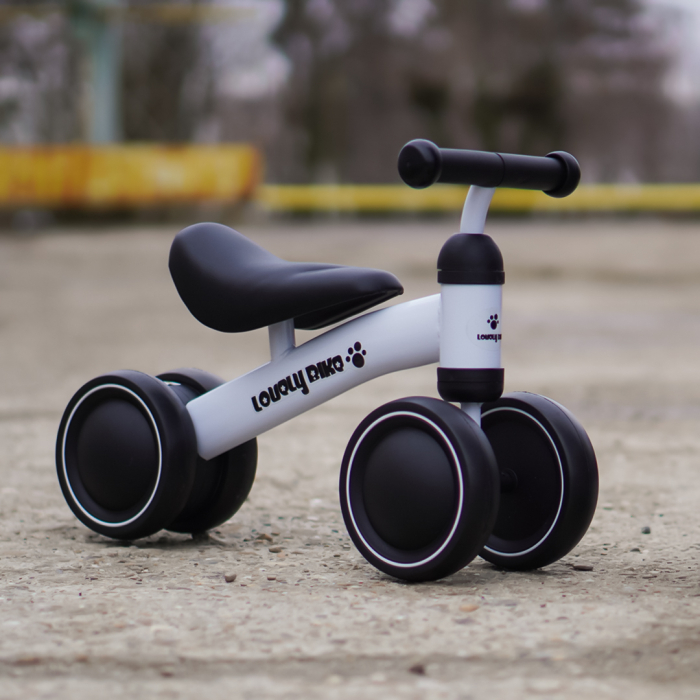 Premergator si bicicleta fara pedale, LoveLy Bike pentru copii 18-30 luni, roti EVA, alba [7]