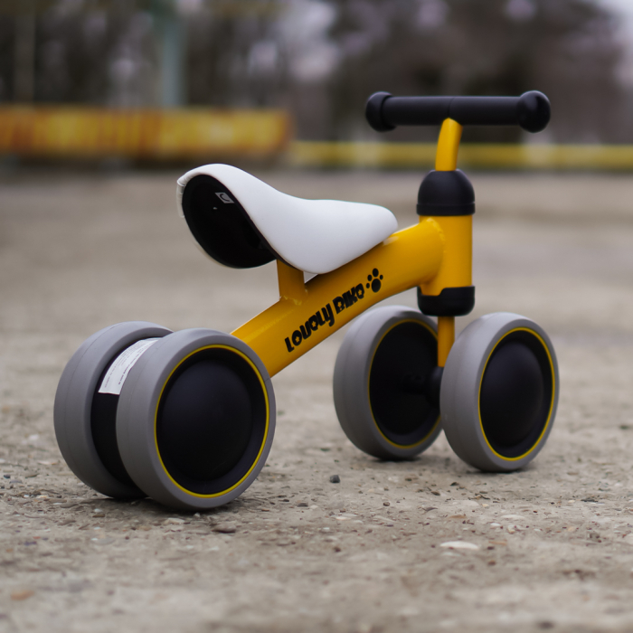 Premergator si bicicleta fara pedale, LoveLy Bike pentru copii 18-30 luni, roti EVA, galbena [5]