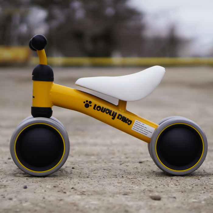 Premergator si bicicleta fara pedale, LoveLy Bike pentru copii 18-30 luni, roti EVA, galbena [3]