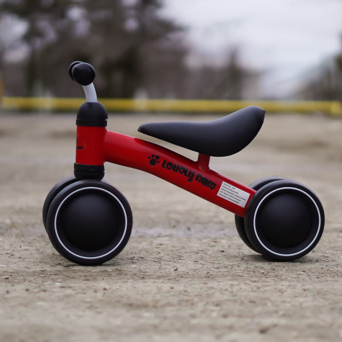 Premergator si bicicleta fara pedale, LoveLy Bike pentru copii 18-30 luni, roti EVA, rosie [4]