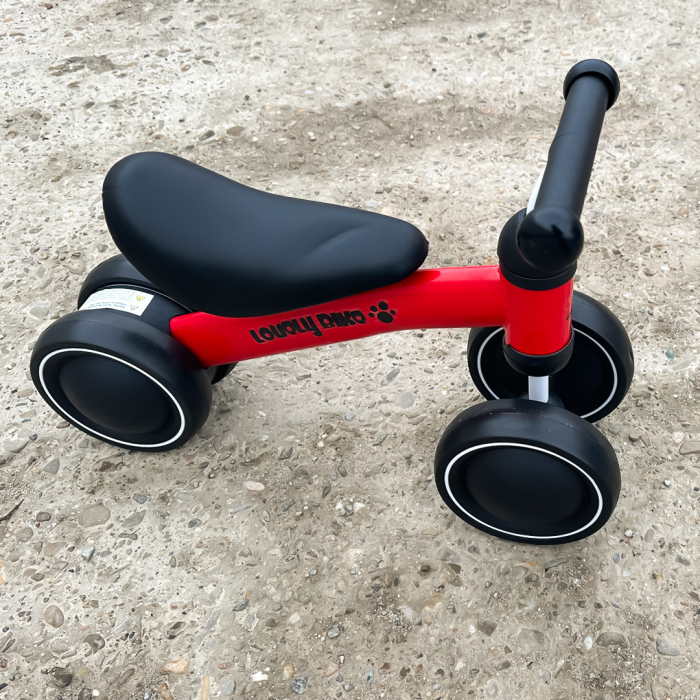 Premergator si bicicleta fara pedale, LoveLy Bike pentru copii 18-30 luni, roti EVA, rosie [8]