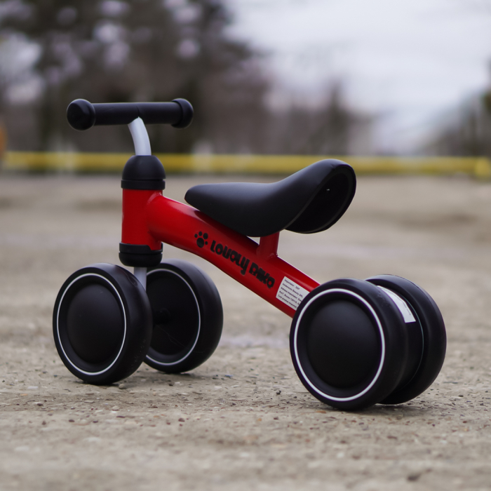 Premergator si bicicleta fara pedale, LoveLy Bike pentru copii 18-30 luni, roti EVA, rosie [5]