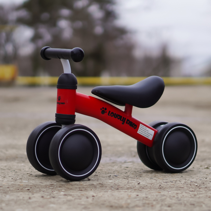 Premergator si bicicleta fara pedale, LoveLy Bike pentru copii 18-30 luni, roti EVA, rosie [3]