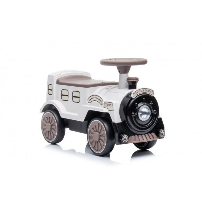 Premergator trenulet, Kinderplay Vintage Train, pentru copii, 18-30 luni, roti EVA, alb [15]