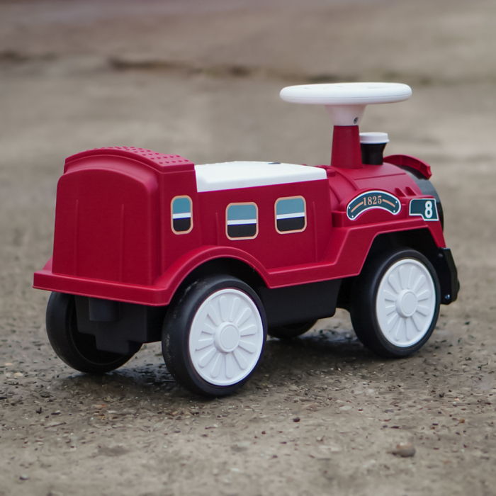 Premergator trenulet, Kinderplay Vintage Train, pentru copii, 18-30 luni, roti EVA, rosu [6]