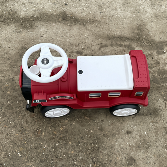 Premergator trenulet, Kinderplay Vintage Train, pentru copii, 18-30 luni, roti EVA, rosu [10]