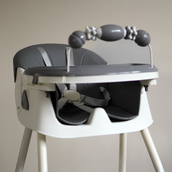 Scaun de masa si de joaca pentru copii 6–36 luni, ajustabil, inaltime reglabila, tava detasabila, centura de siguranta, gri [8]