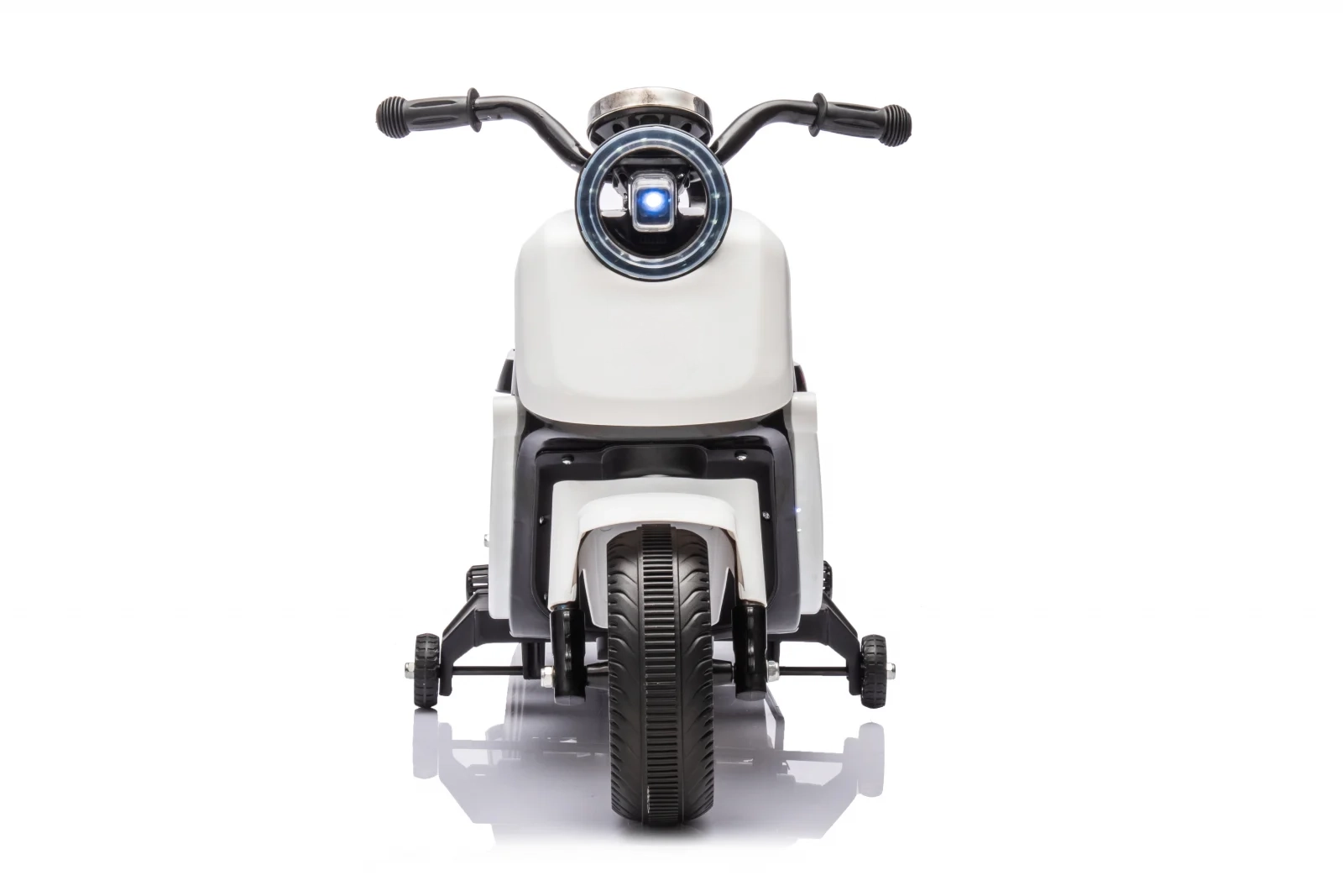 Scuter electric pentru copii, Kinderplay Scooty, remorca inclusa, telecomanda control parental, 70W, 6V 7Ah, alb [12]