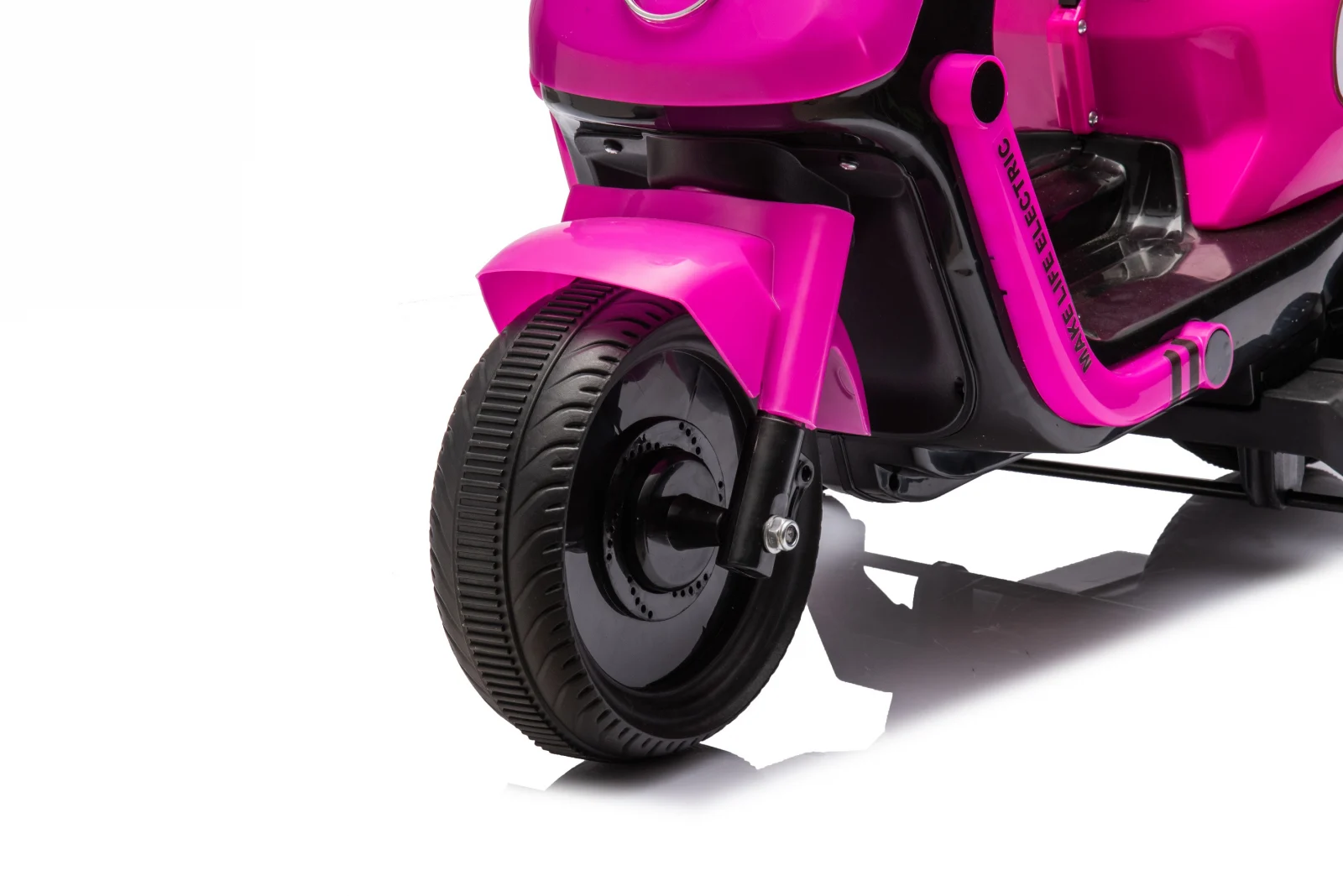 Scuter electric pentru copii, Kinderplay Scooty, remorca inclusa, telecomanda control parental, 70W, 6V 7Ah, roz [7]