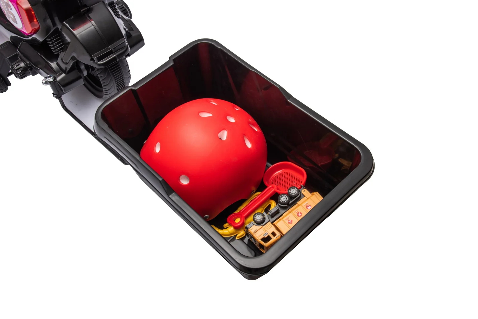 Scuter electric pentru copii, Kinderplay Scooty, remorca inclusa, telecomanda control parental, 70W, 6V 7Ah, roz [10]