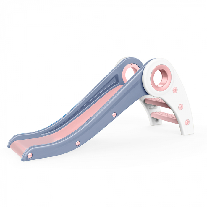 Tobogan pentru copii Kinderplay cu design ergonomic, pentru interior sau exterior, trepte antiderapante, pliabil, violet