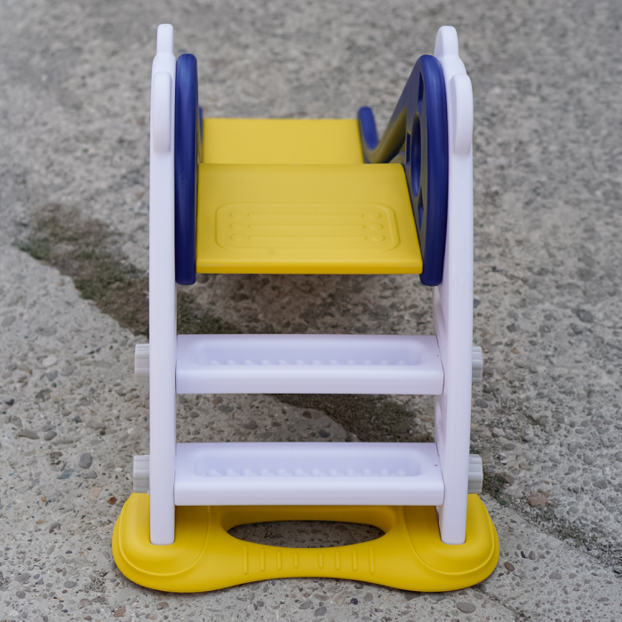 Tobogan pentru copii Kinderplay cu design ergonomic, pentru interior sau exterior, trepte antiderapante, pliabil, albastru [9]