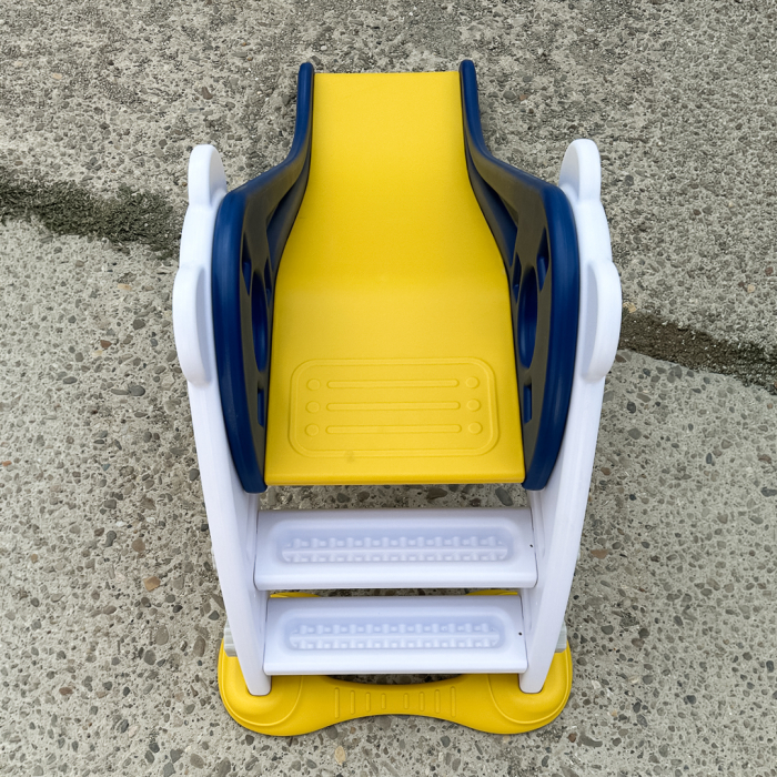 Tobogan pentru copii Kinderplay cu design ergonomic, pentru interior sau exterior, trepte antiderapante, pliabil, albastru [10]