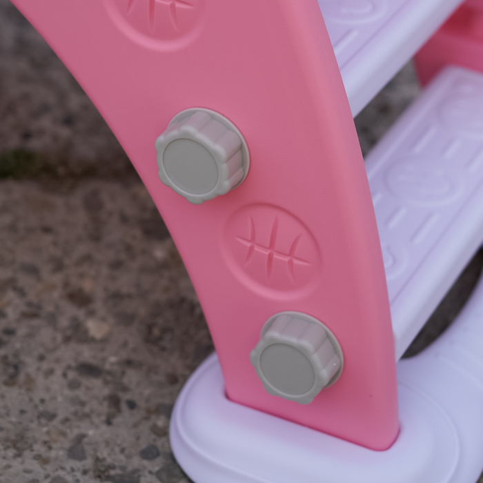 Tobogan pentru copii Kinderplay cu design ergonomic, pentru interior sau exterior, trepte antiderapante, pliabil, roz [13]