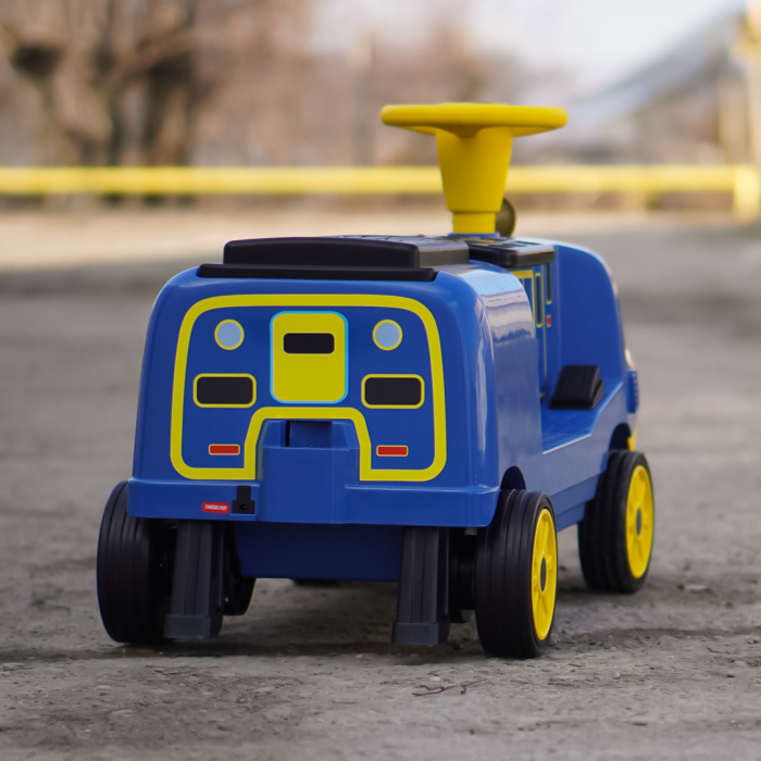 Trenulet electric pentru 2 copii 3-6 ani, CHUGGINGTON, 90W 12V, roti moi, albastru [7]