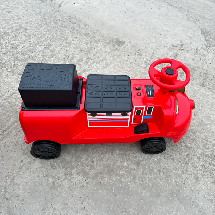 Trenulet electric pentru 2 copii 3-6 ani, CHUGGINGTON, 90W 12V, roti moi, rosu [14]