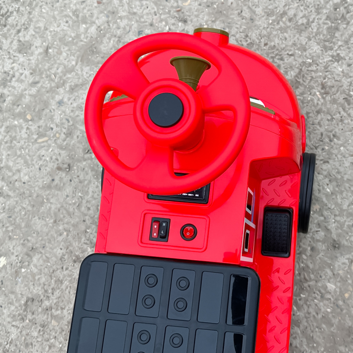 Trenulet electric pentru 2 copii 3-6 ani, CHUGGINGTON, 90W 12V, roti moi, rosu [13]