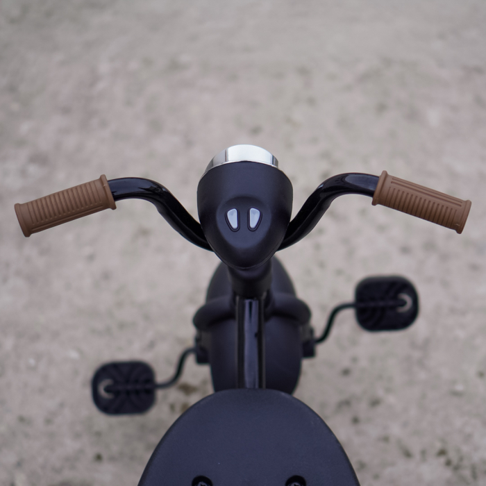 Tricicleta cu pedale Kinderplay Baby Flyer, pentru copii 2-4 ani, roti moi EVA, pliabila, neagra [10]