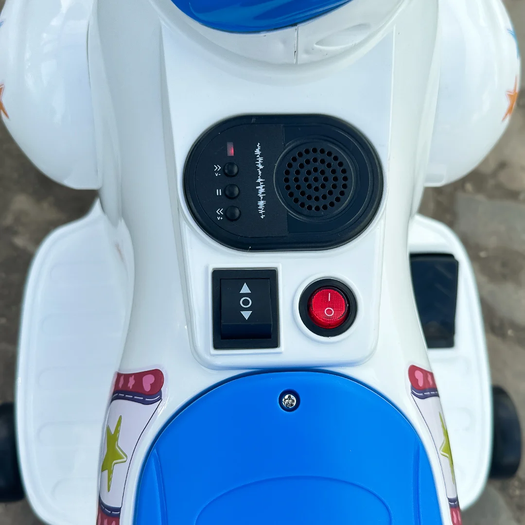 Tricicleta electrica Unicorn, pentru copii intre 1 si 4 ani, roti ajutatoare, music player, efecte sonore, albastra [5]