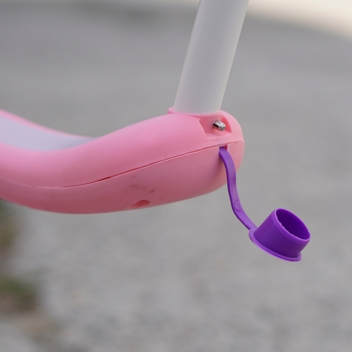 Trotineta 3 in 1 pentru copii 2-5 ani, Kinderplay Teddy, pliabila si ajustabila,  lumini LED si sunete interactive, roti moi, roz [17]
