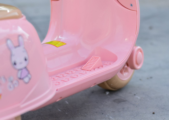 Trotineta electrica pentru copii intre 3 si 5 ani, Kinderplay Bunny 40W 6V, Roz Pal [4]