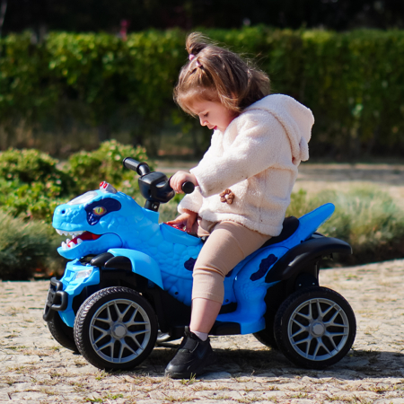 Atv Dinozaur electric pentru copii, Kinderplay T-REX 35W 6V, cu telecomanda inclusa, premium, albastru [2]