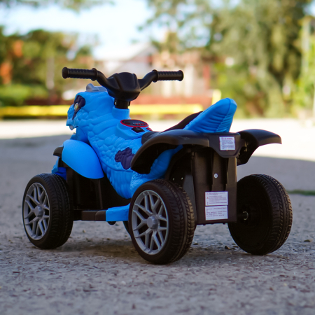 Atv Dinozaur electric pentru copii, Kinderplay T-REX 35W 6V, cu telecomanda inclusa, premium, albastru [8]